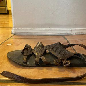 Chocolate Brown Strappey Sandal with ankle strap